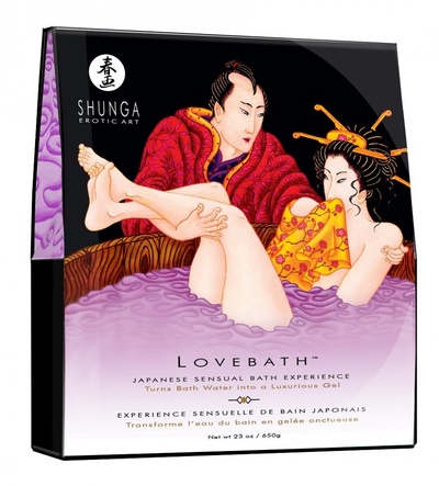 Соль для ванны Lovebath Sensual lotus, превращающая воду в гель - 650 гр. Shunga 