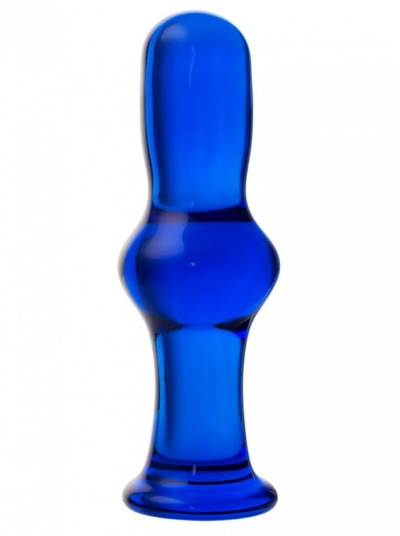 Синяя стеклянная анальная втулка - 13,5 см. Sexus (синий) 