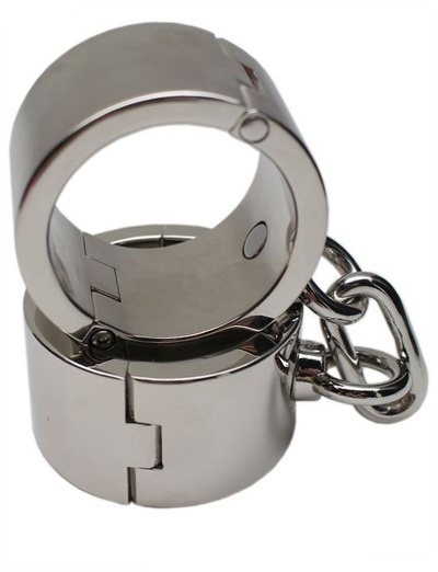 Серебристые металлические гладкие наручники Eroticon (серебристый) 