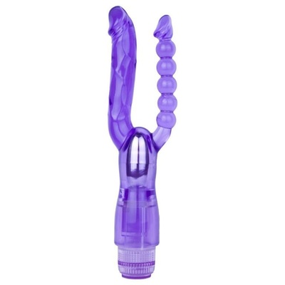 Фиолетовый анально-вагинальный вибратор Extreme Dual Vibrator - 25 см. Me You Us 