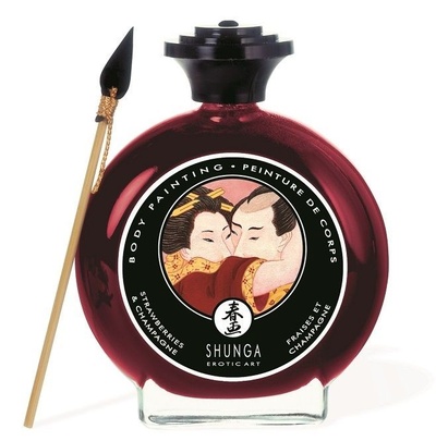 Декоративная крем-краска для тела с ароматом шампанского и клубники Shunga 