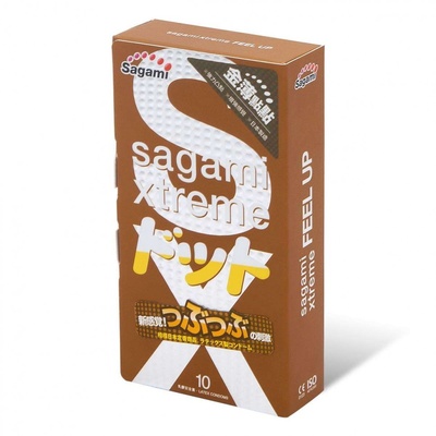 Презервативы Sagami Xtreme Feel Up с точечной текстурой и линиями прилегания - 10 шт. (прозрачный) 