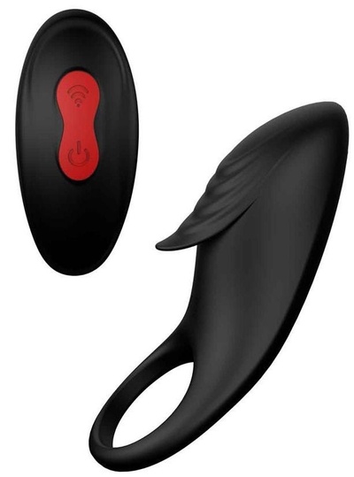 Черное эрекционное виброкольцо Remote Cockring Dream Toys (черный) 