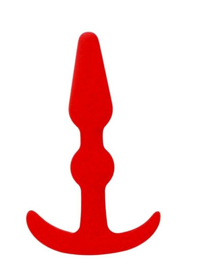 Красная анальная втулка T-SHAPE SILICONE BUTT PLUG RED - 9,9 см. NMC (красный) 