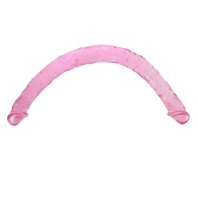 Двухголовый розовый фаллоимитатор - 44,5 см. Baile 