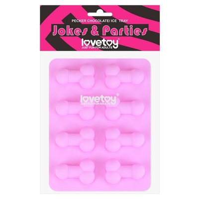 Розовая формочка для льда и шоколада Pecker Chocolate/Ice Tray LoveToy (розовый) 