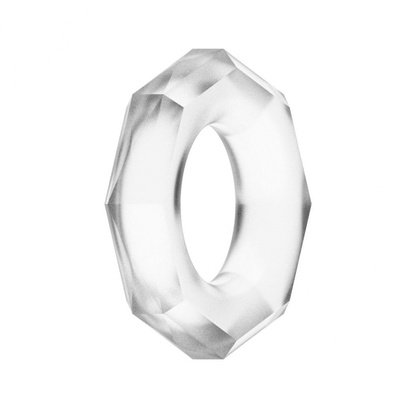 Прозрачное эрекционное кольцо с гранями POWER PLUS Cockring LoveToy (прозрачный) 
