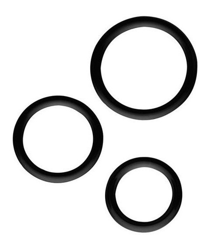 Набор из 3 эрекционных колец SILICONE COCKRINGS Dream Toys (черный) 