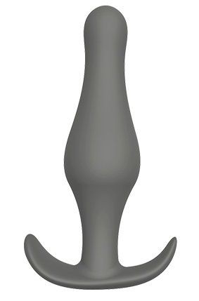 Серая анальная втулка Plug With T-handle - 10,3 см. Dream Toys (серый) 
