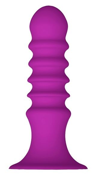 Фиолетовый ребристый анальный стимулятор RIBBED PLUG - 13,5 см. Dream Toys 