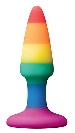 Разноцветная анальная втулка RAINBOW ANAL PLUG MINI - 9 см. Dream Toys (разноцветный) 