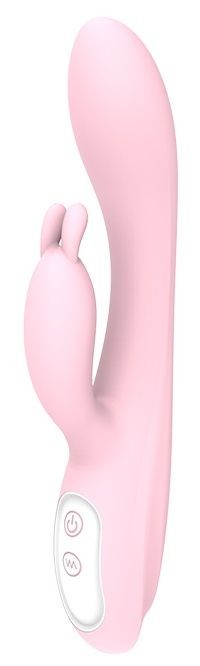 Розовый вибратор HEATING BUNNY с функцией нагрева - 18,5 см. Dream Toys 