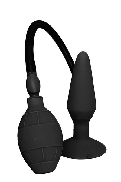 Чёрная анальная пробка с функцией расширения MENZSTUFF SMALL INFLATABLE PLUG- 12,5 см. Dream Toys (черный) 