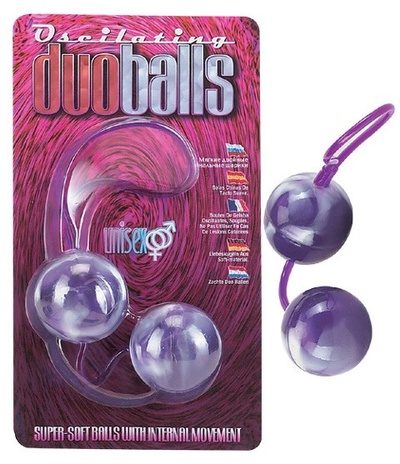 Фиолетово-белые вагинальные шарики со смещенным центром тяжести Seven Creations (фиолетовый с белым) 