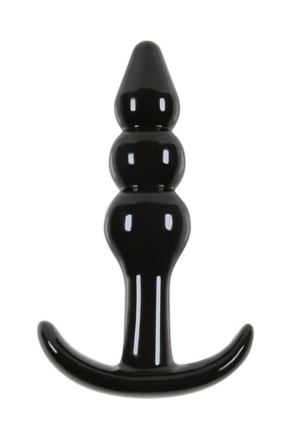 Чёрная анальная пробка Jelly Rancher T-Plug Ripple - 10,9 см. NS Novelties (черный) 