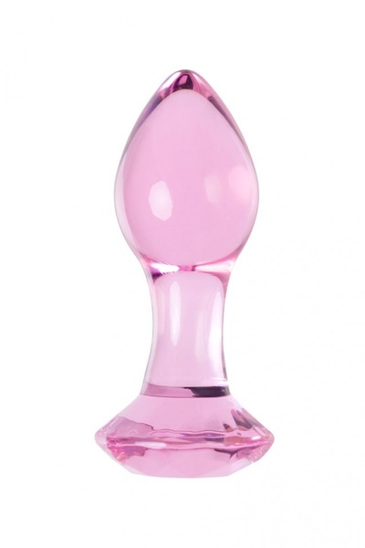 Розовая анальная втулка из стекла - 8,5 см. Sexus (розовый) 