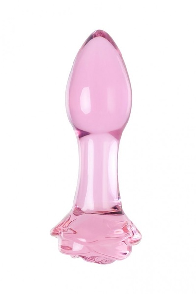 Розовая анальная втулка из стекла - 12,6 см. Sexus (розовый) 