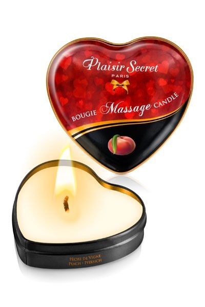 Массажная свеча с ароматом персика Bougie Massage Candle - 35 мл. Plaisir Secret 