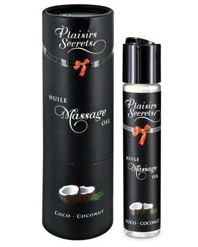 Массажное масло с ароматом кокоса Huile de Massage Gourmande Coco - 59 мл. Plaisir Secret 