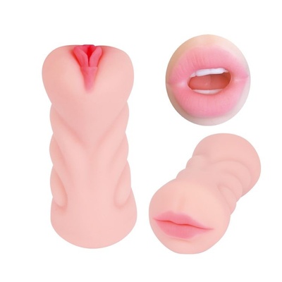 Телесный двусторонний мастурбатор SEXY FRIEND - вагина и ротик Bior toys 