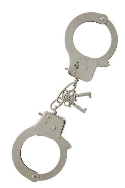 Металлические наручники с ключиками LARGE METAL HANDCUFFS WITH KEYS Tonga (серебристый) 