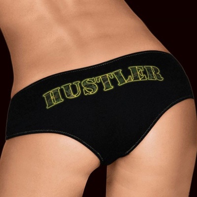 Трусики-шорты с надписью в цвете милитари Hustler Lingerie (черный) 