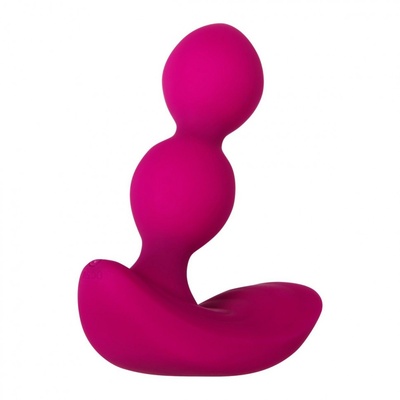 Розовые анальные шарики с вибрацией и расширением Bubble Butt - 12,3 см. Zero Tolerance (розовый) 