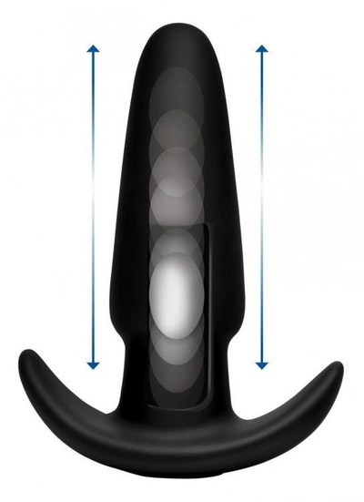 Черная анальная вибропробка Kinetic Thumping 7X Medium Anal Plug - 13,3 см. XR Brands (черный) 