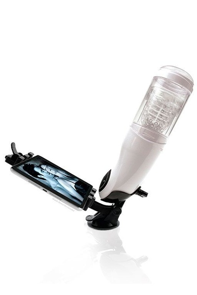 Перезаряжаемый мастурбатор-вагина с держателем для мобильных устройств Extreme Toyz Me PipeDream (белый) 