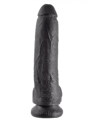 Чёрный фаллоимитатор 9" Cock with Balls - 22,9 см. PipeDream (черный) 