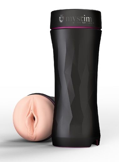 Мастурбатор-вагина в тубе OPUS E Vaginal Version с возможностью подключения электростимуляции Mystim (телесный с черным) 