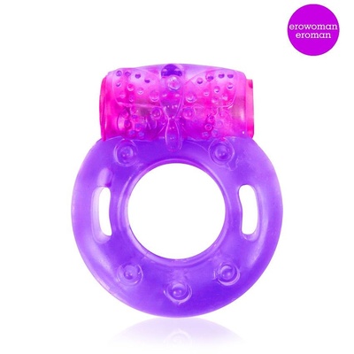 Фиолетовое эрекционное виброкольцо с бабочкой Bior toys (фиолетовый) 