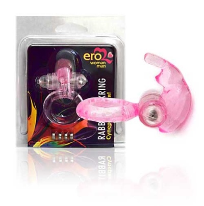 Розовое эрекционное виброкольцо Rabbit Cockring Bior toys (розовый) 