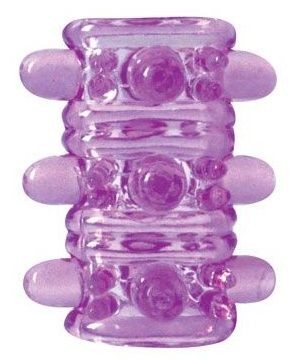 Открытая фиолетовая насадка на пенис Crystal Sleeve - 5,5 см. Bior toys (фиолетовый) 