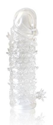 Закрытая прозрачная рельефная насадка Crystal sleeve - 13 см. Bior toys (прозрачный) 