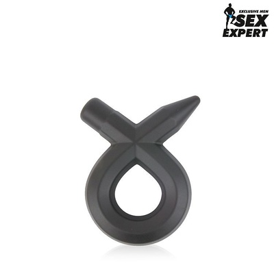 Черное силиконовое эрекционное кольцо Sex Expert Bior toys (черный) 