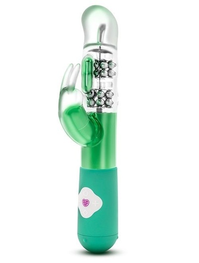 Зелёный вибромассажер с клиторальной стимуляцией Emerald G Rabbit - 26 см. Blush Novelties (зеленый) 