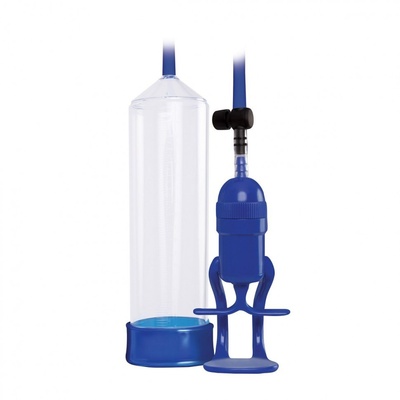 Прозрачно-синяя вакуумная помпа Renegade Bolero Pump NS Novelties (синий) 