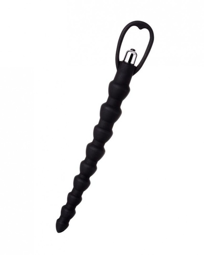 Черная анальная цепочка с вибрацией A-toys - 32,7 см. (черный) 