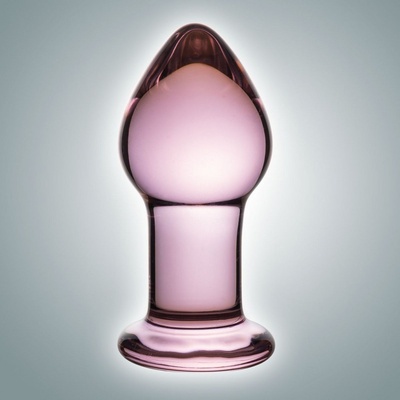 Розовая стеклянная анальная втулка - 9 см. Джага Джага (розовый) 