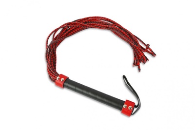 Красно-чёрная плеть-многохвостка с гладкой рукоятью - 77 см. Пикантные штучки (красный с черным) 
