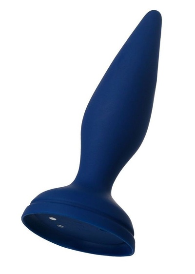 Синяя анальная вибровтулка OPlay Unico с пультом ДУ - 13,5 см. TOYFA (синий) 