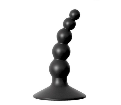 Чёрный фигурный изогнутый анальный стимулятор - 8,5 см. Bior toys (черный) 