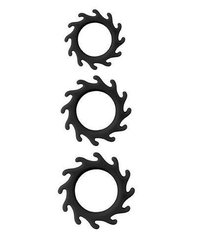 Набор из 3 эрекционных колец MENZSTUFF BUZZ SAW COCK RING SET Dream Toys (черный) 