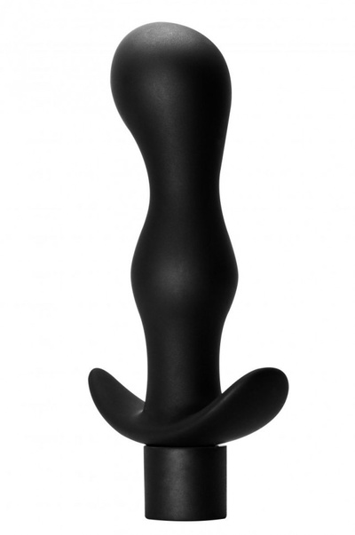 Черная фигурная анальная пробка с вибрацией Passion - 14 см. Lola Games (черный) 