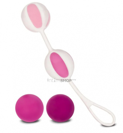 Вагинальные шарики Gvibe Geisha Balls 2, розовые (Белый, Розовый) 