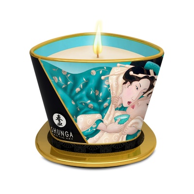 Shunga Massage Candle Island Blossoms - массажная свеча, 170 мл (Остров цветов) (Бирюзовый) 