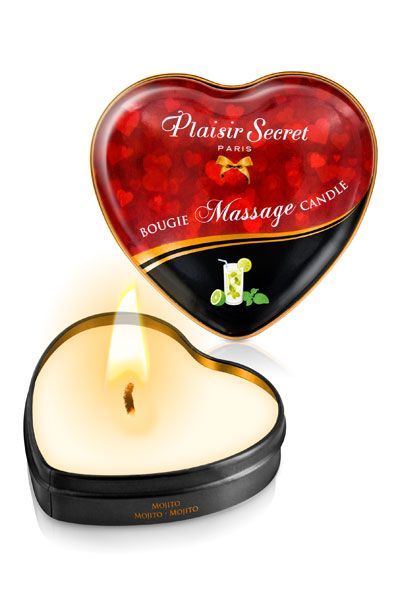 Plaisir Secret Mojito Массажная свеча сердечко с ароматом мохито,35 мл Plaisirs Secrets 