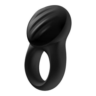 Satisfyer Signet Ring эрекционное смарт кольцо с вибрацией, 8.3х2.8 см (Черный) 