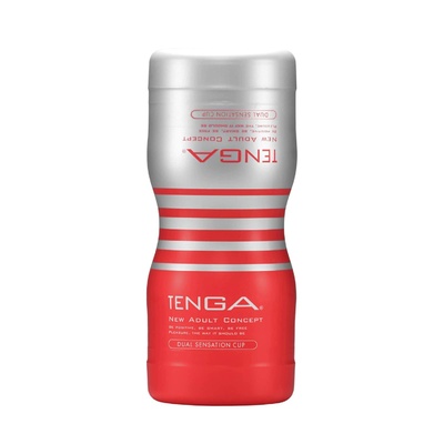 Tenga - Dual Feel Cup - мастурбатор двусторонний, 15х4,5 см (Белый) 